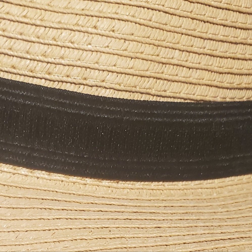 New MADEWELL Packable Wide Brimmed Straw Fedora Panama Summer Floppy Sun Hat M/L - Picture 3 of 6